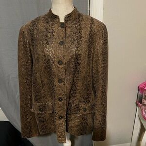Alfred Dunner Brown Textured Blazer